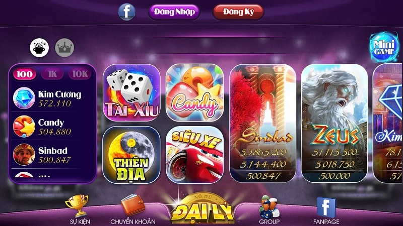 Danh sách top game nổ hũ