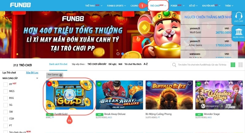 top nổ hũ Fun88